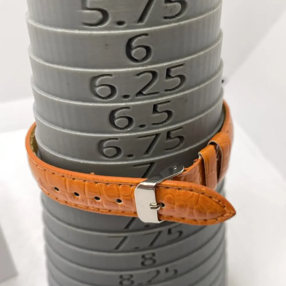 Womens Silver Tone Orange Watch Works New Battery
